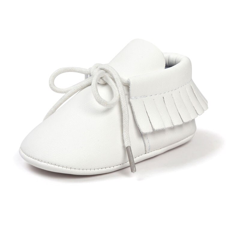Baby's Solid Color Leather Moccasins