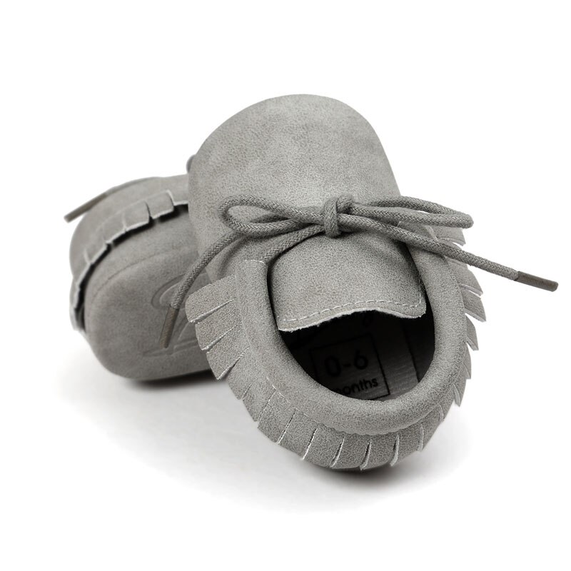 Baby's Solid Color Leather Moccasins