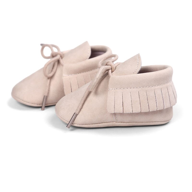 Baby's Solid Color Leather Moccasins