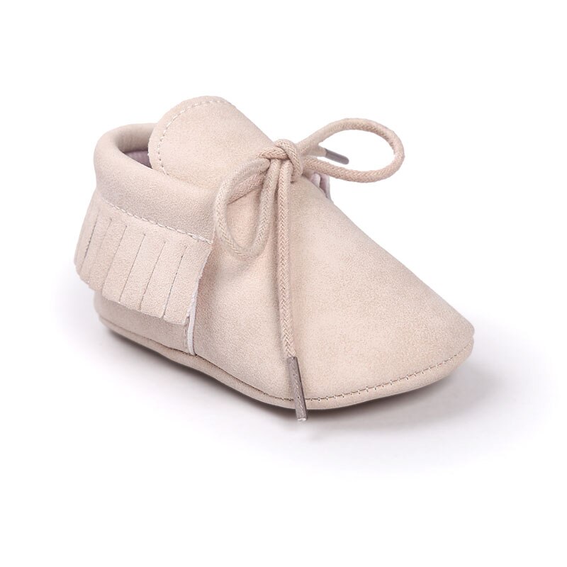 Baby's Solid Color Leather Moccasins