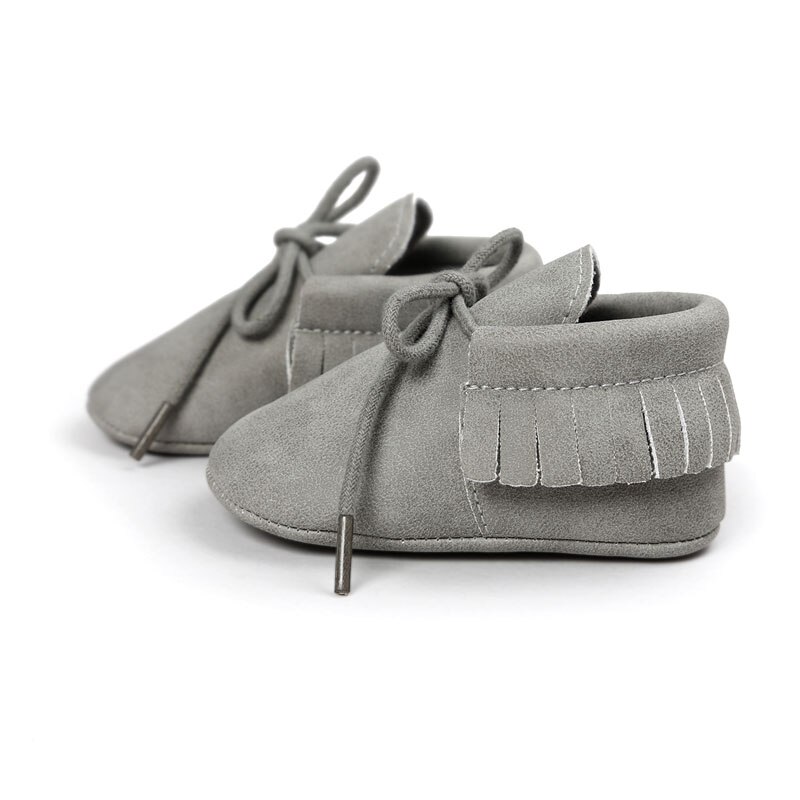 Baby's Solid Color Leather Moccasins