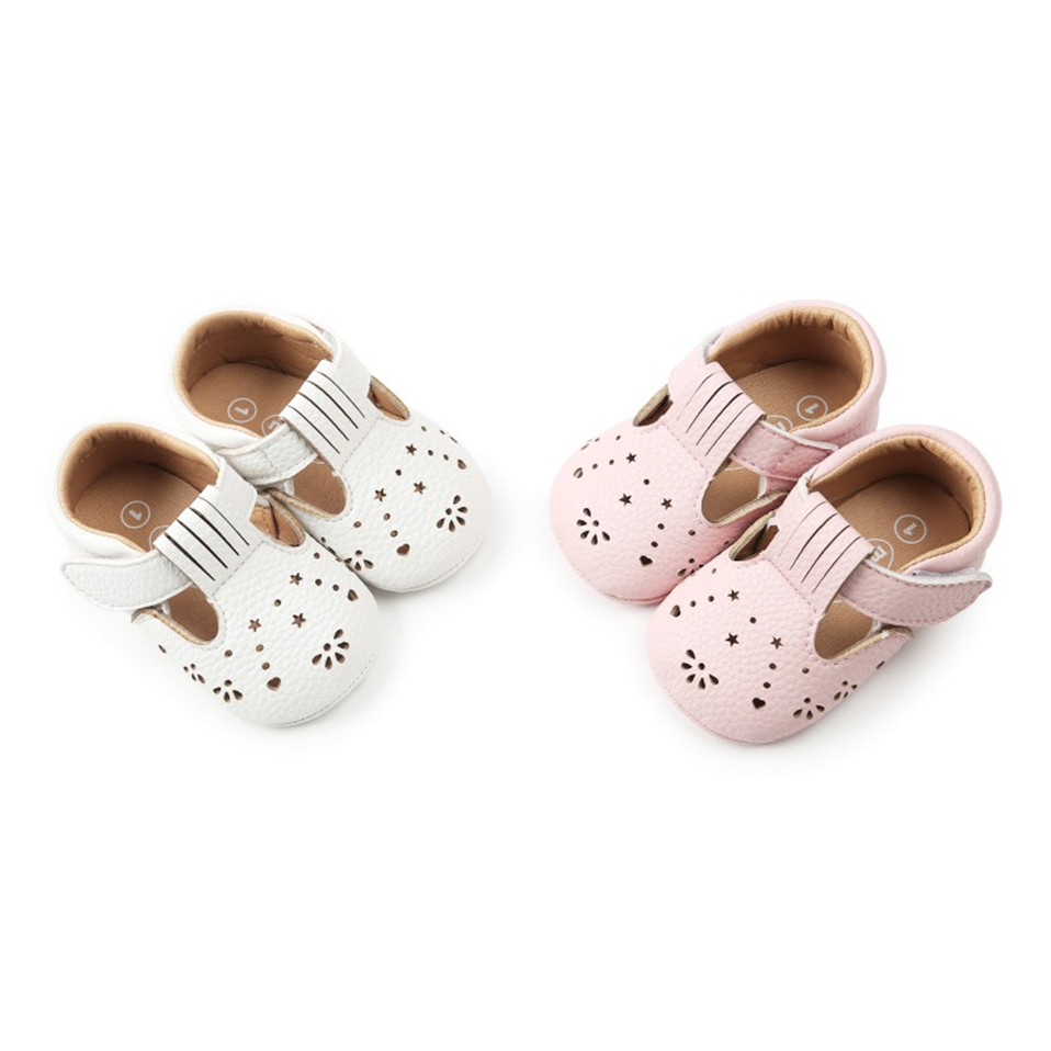 Baby Girl Shoes in White and Pink