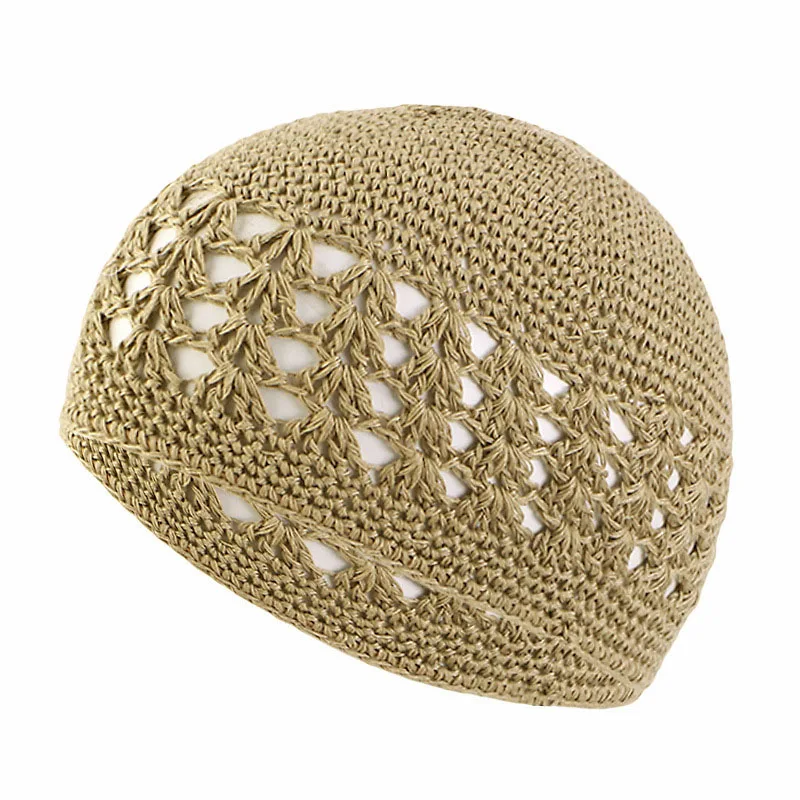 Jersey Knitted Muslim Men Kufi Prayer Hats Unisex Beanies Cap Bonnet Islamic Ramadan Jewish Kippah Homme Hat Men Wrap Headscarf