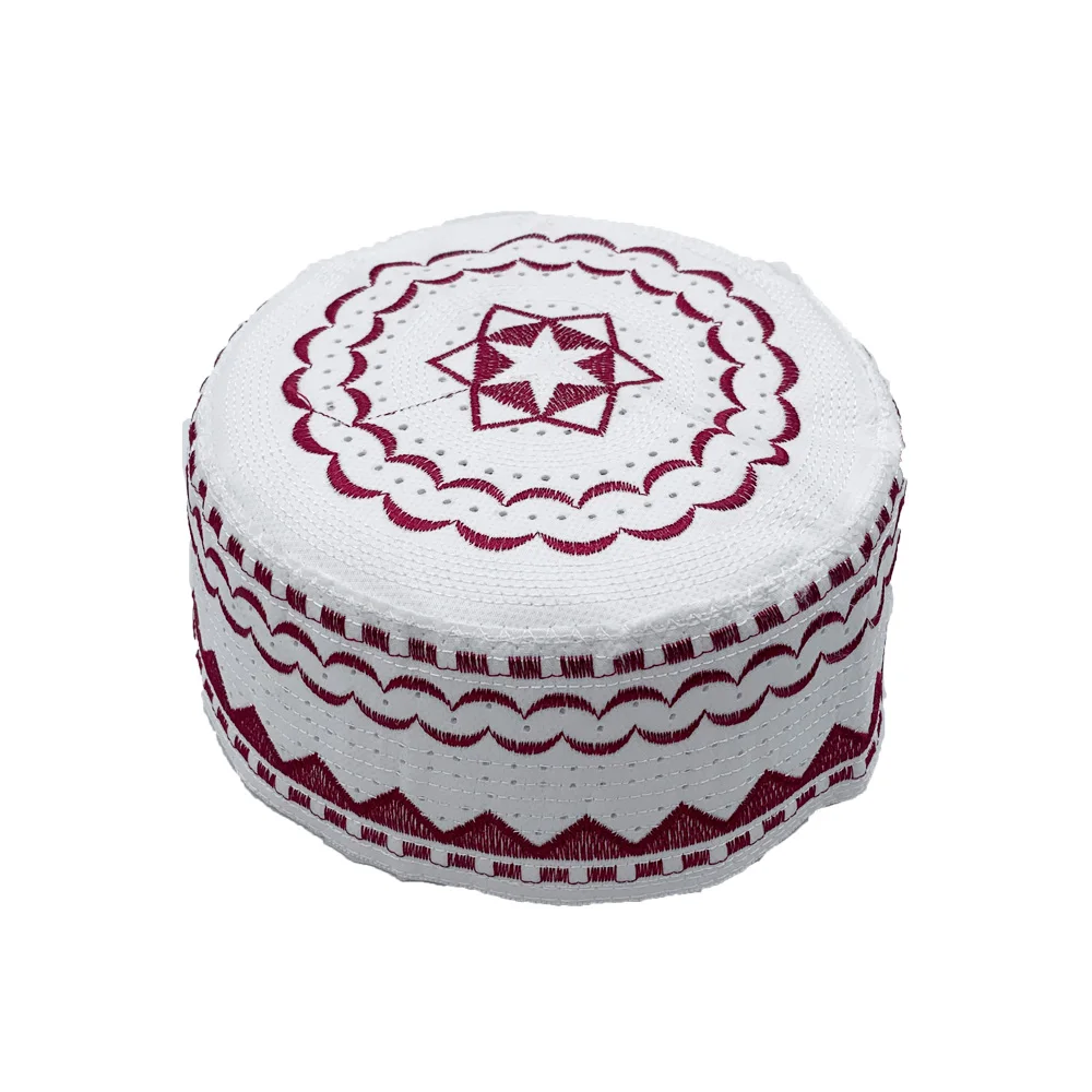2023 New Arab Men Muslim Hats Cotton Embroidery Islamic Head Wrap Prayer Hat Saudi Arabian Man Hijab Turban Islam Jewish Caps