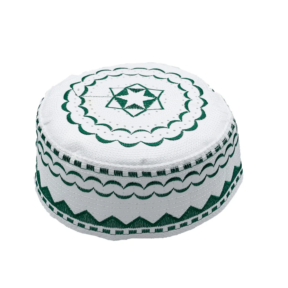 2023 New Arab Men Muslim Hats Cotton Embroidery Islamic Head Wrap Prayer Hat Saudi Arabian Man Hijab Turban Islam Jewish Caps