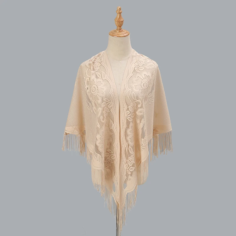 White Spanish Mantilla Lace Scarf Catholic Veil Chapel Scarves For Church Shawl Head Covering Scarf Shawl Muslim Woman 180*75cm