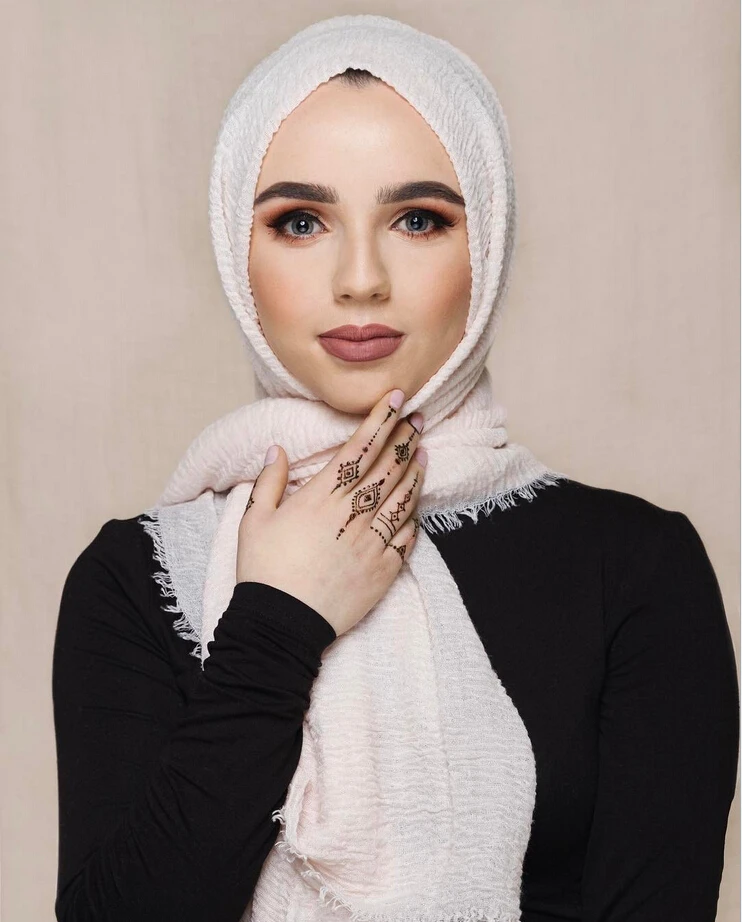 Wholesale price 70*180cm Women Muslim Crinkle Hijab Scarf Femme Musulman Soft Cotton Headscarf Islamic Hijab Shawls and Wraps