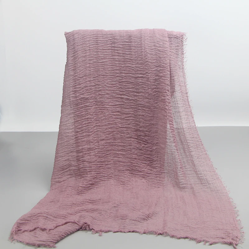 Wholesale price 70*180cm Women Muslim Crinkle Hijab Scarf Femme Musulman Soft Cotton Headscarf Islamic Hijab Shawls and Wraps