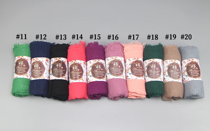 Wholesale price 70*180cm Women Muslim Crinkle Hijab Scarf Femme Musulman Soft Cotton Headscarf Islamic Hijab Shawls and Wraps