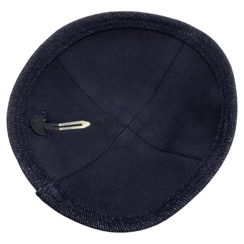 Jewish 17cm Jeans Kippah with Embroidery Star of David for Men Yamaka Hat Judaica Gifts