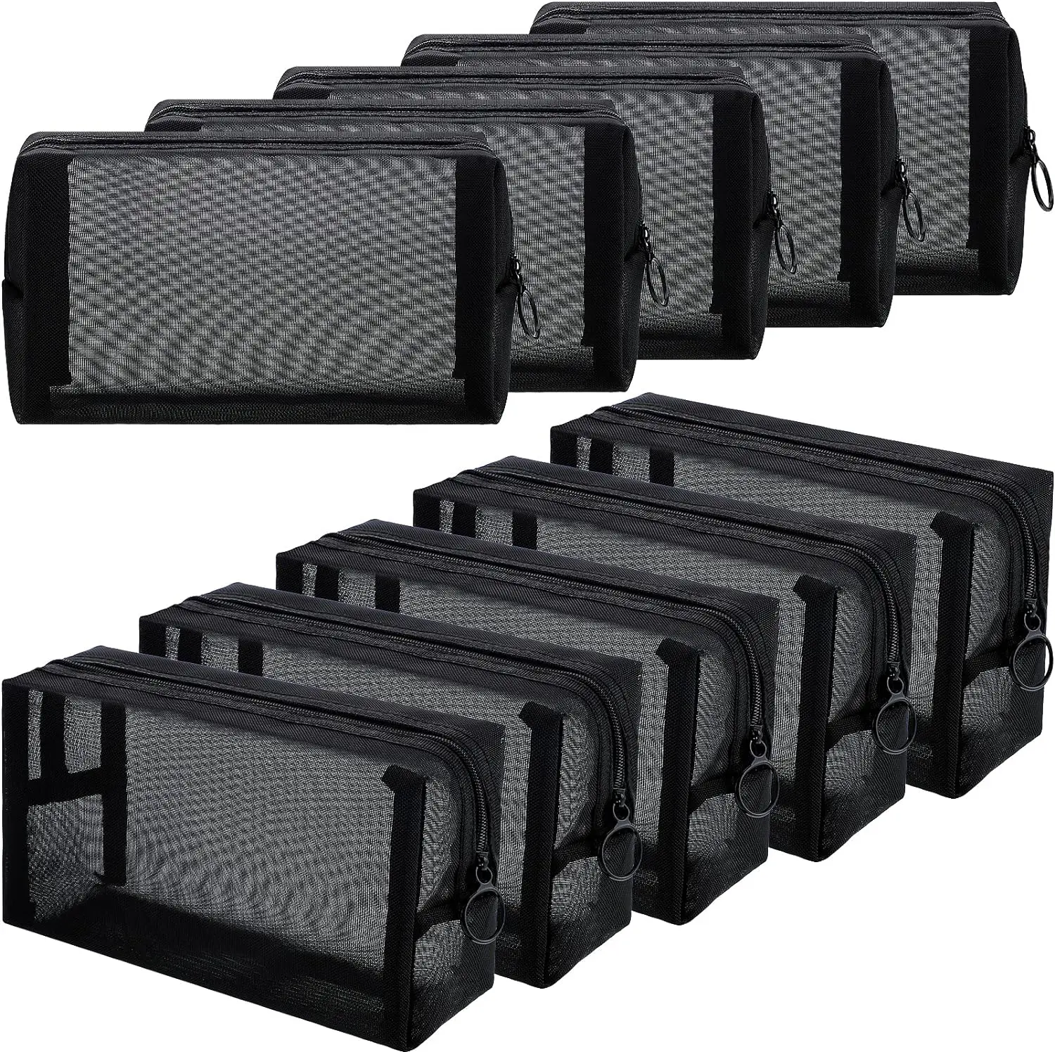 1/12pcs Travel Black Mesh Cosmetic Bag Zipper Makeup Bag For Women Wash Toiletry Bag Makeup Organizer Portable Storage Pouch 1/12pcs Travel Black Mesh Cosmetic Bag Zipper Makeup Bag For Women Wash Toiletry Bag Makeup Organizer Portable Storage Pouch