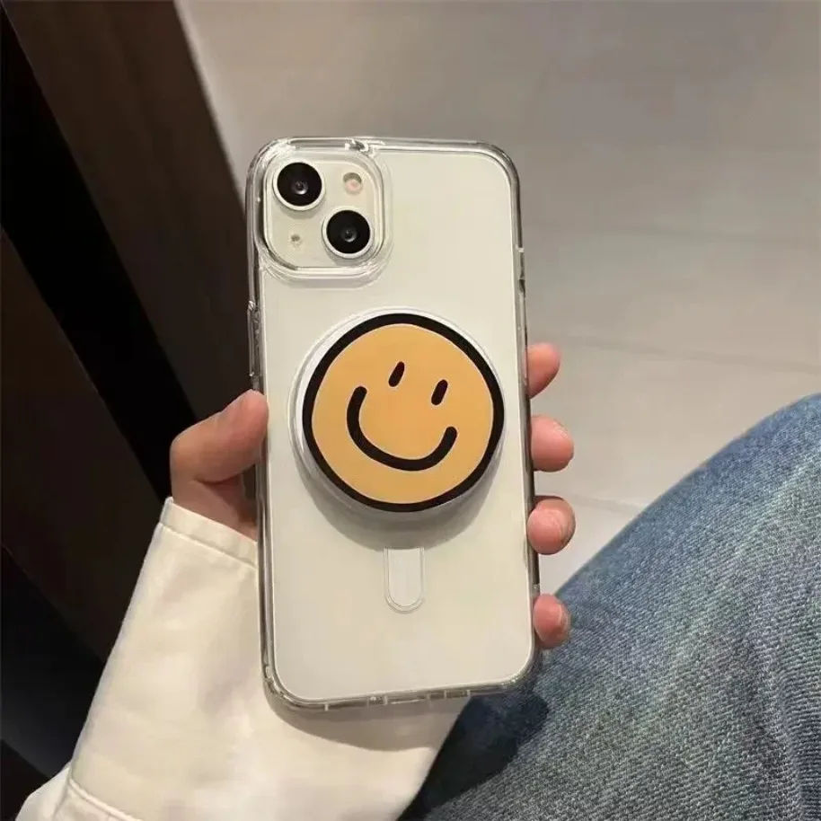 Korean Smile Magnetic Grip Tok Phone Holder Foldable Desktop Cell Stand For Magsafe Universal iPhone 17 16 15 14 13 12 Mount Korean Smile Magnetic Grip Tok Phone Holder Foldable Desktop Cell Stand For Magsafe Universal iPhone 17 16 15 14 13 12 Mount