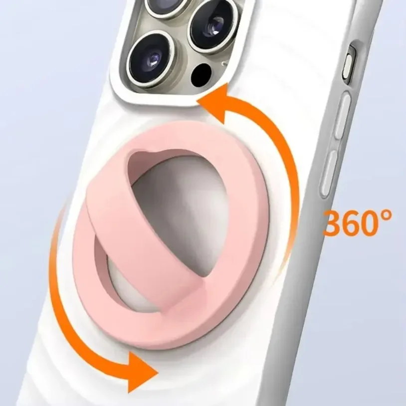360° Roatation Magnetic Silicone Phone Back Mount Phone Ring Holder for Magsafe iPhone 16 15 14 13 12 for Too Many Phone Cases