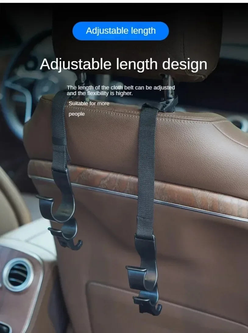 2pcs Multi-function Car Back Seat Hook Rear Seat Headrest Hanging Hook Umbrella Holder Seat Back Storage Hook Auto Interior Tool