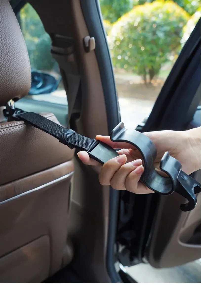 2pcs Multi-function Car Back Seat Hook Rear Seat Headrest Hanging Hook Umbrella Holder Seat Back Storage Hook Auto Interior Tool