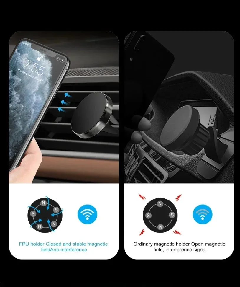 VIKEFON Car Phone Holder Air Vent Magnet Smartphone Mobile Stand Magnetic Cell GPS Mount For iPhone 16-12 Xiaomi Samsung stand