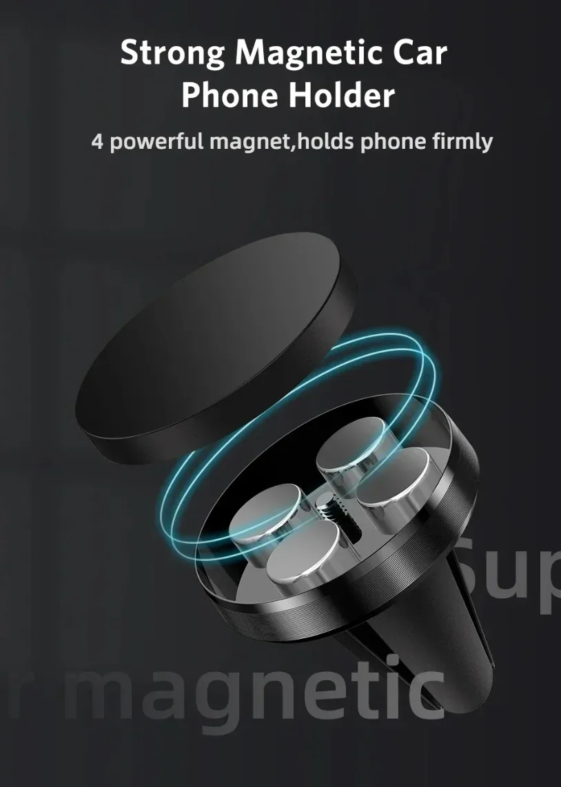 VIKEFON Car Phone Holder Air Vent Magnet Smartphone Mobile Stand Magnetic Cell GPS Mount For iPhone 16-12 Xiaomi Samsung stand