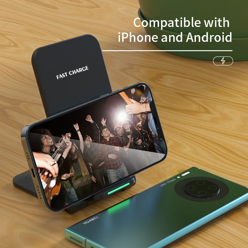 Wireless Fast Charger For iPhone 17-12 ProMax11 Stand Fast Charging Charger for Samsung Note 20/10 S21 Ultra Foldable