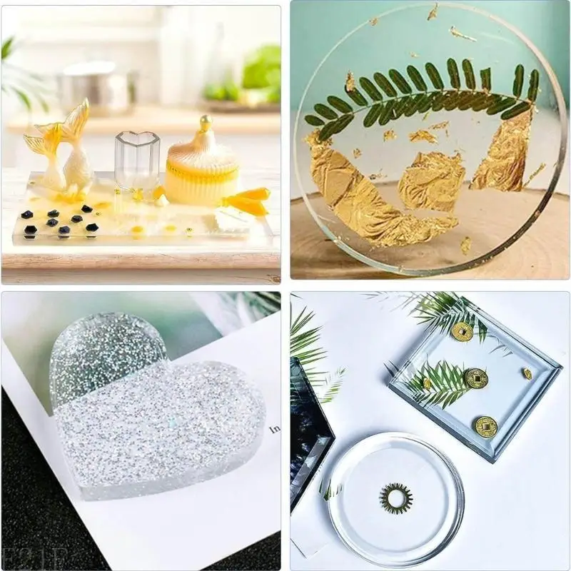 E21F 3pcs Epoxy Resin Molds Geometry Tray Silicone Mold DIY Crafts Tool