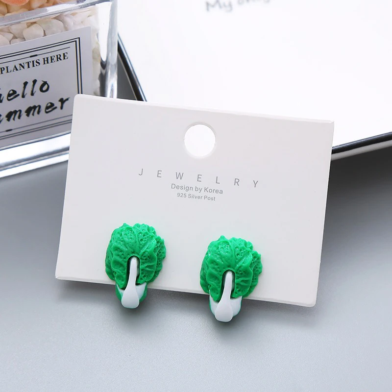 Children's Earrings No Punch Cute Vegetables Flowers Girls Ear Clips Korean Version Pain-resistant Resin Children's Ear Clips