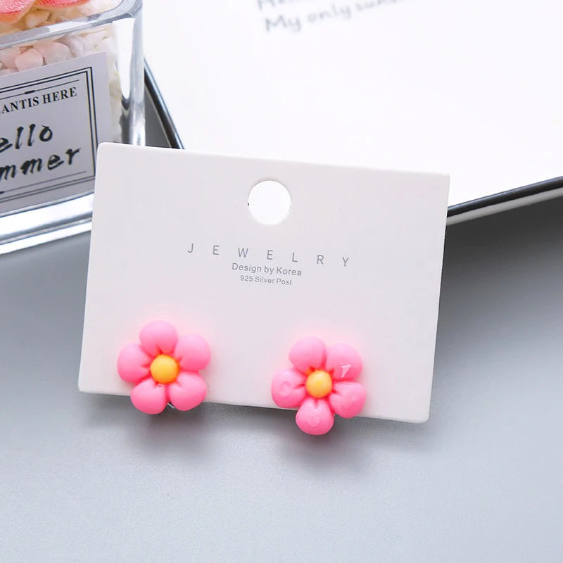 Children's Earrings No Punch Cute Vegetables Flowers Girls Ear Clips Korean Version Pain-resistant Resin Children's Ear Clips