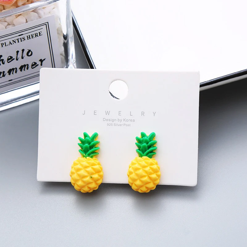 Children's Earrings No Punch Cute Vegetables Flowers Girls Ear Clips Korean Version Pain-resistant Resin Children's Ear Clips