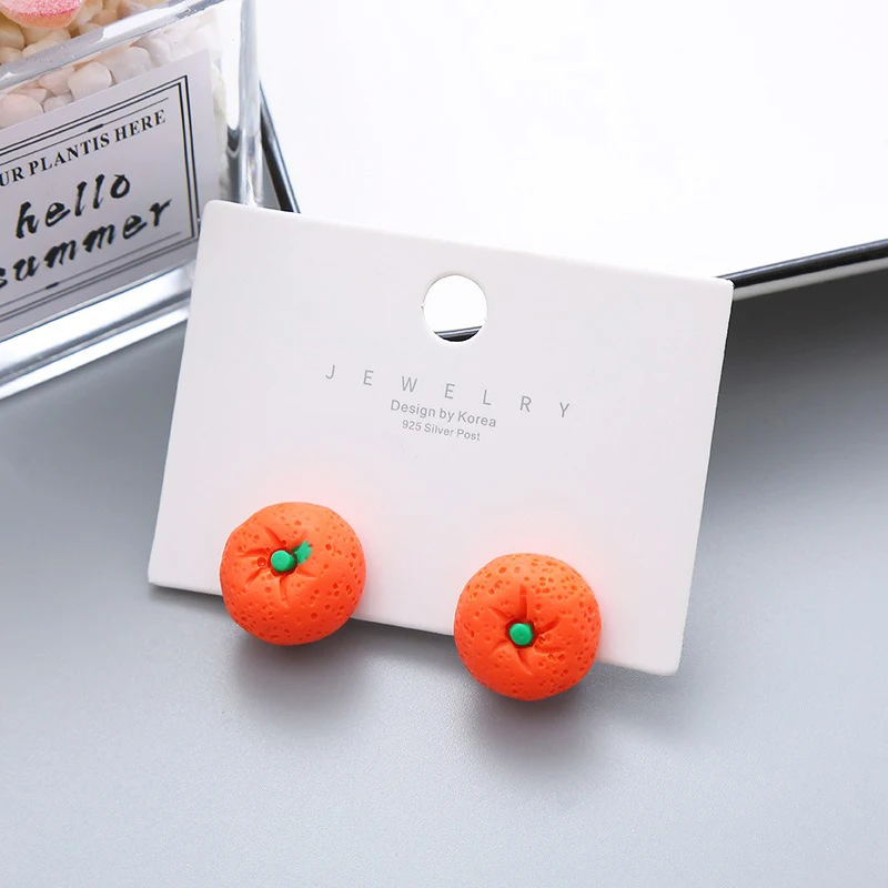 Children's Earrings No Punch Cute Vegetables Flowers Girls Ear Clips Korean Version Pain-resistant Resin Children's Ear Clips