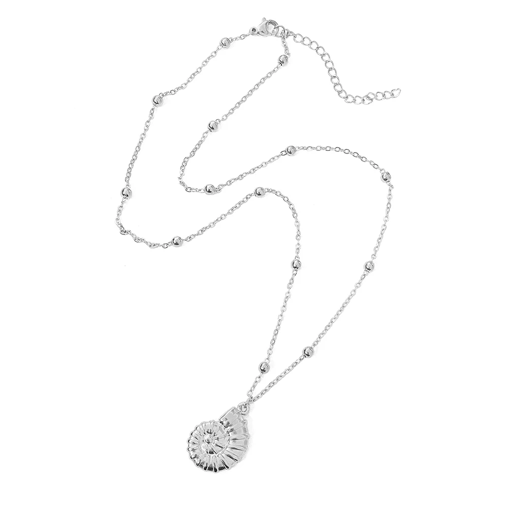 DGIDDK Bohemian Style Stainless Steel Nautilus Shell Ocean Beach Jewelry Necklace Conch Handmade Jewelry For Women Daily Wear
