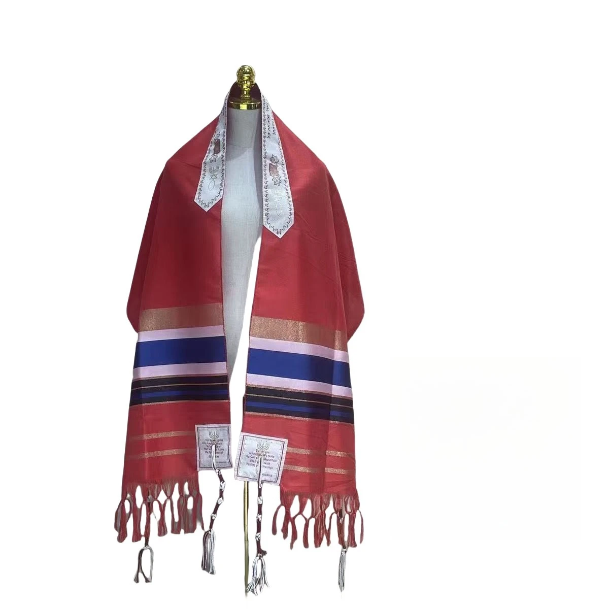 2026 New Jewish Tallit Prayer Shawl Shacharit Talis Scarf Classic Prayers Shawls  All-match Red Jewish Ethnic Wraps 50X180CM