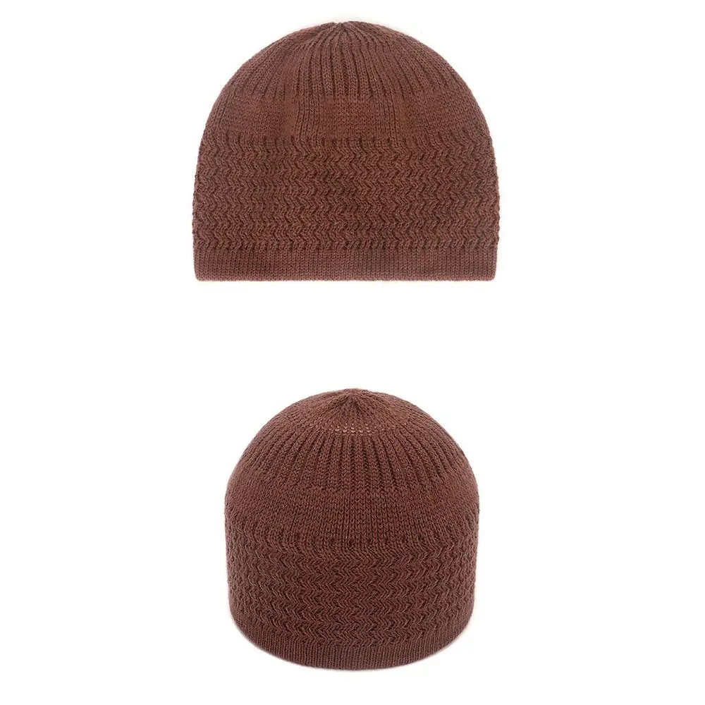 Winter Knitted Muslim Men Prayer Hats Unisex Beanies Cap Warm Islamic Ramadan Jewish Kippah Homme Hat Men's Wrap Head Caps