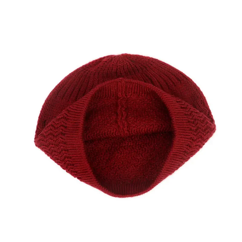 Warm Islamic Ramadan Jewish Kippah Homme Hat Unisex Beanies Cap Winter Knitted Muslim Men Prayer Hats Men's Wrap Head Caps