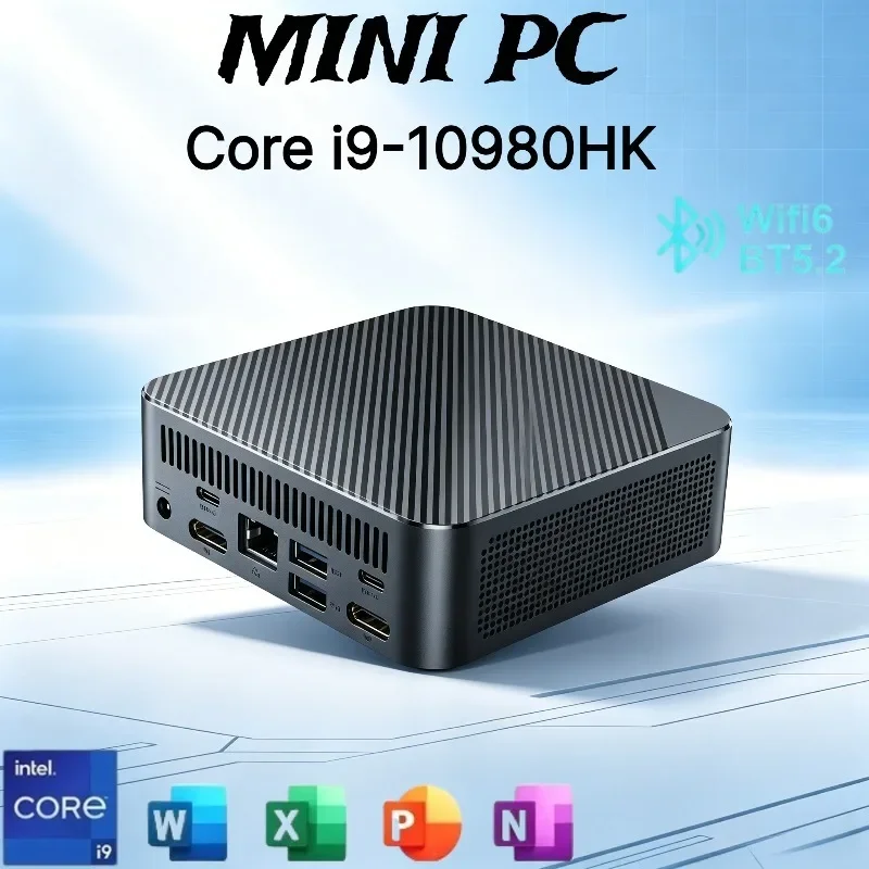 High‑Performance Mini Desktop PC Intel Core i9-10980HK Fast Portable Mini PC 16GB 2TB SSD FHD 4K HDMI WiFi6 For Work & Game