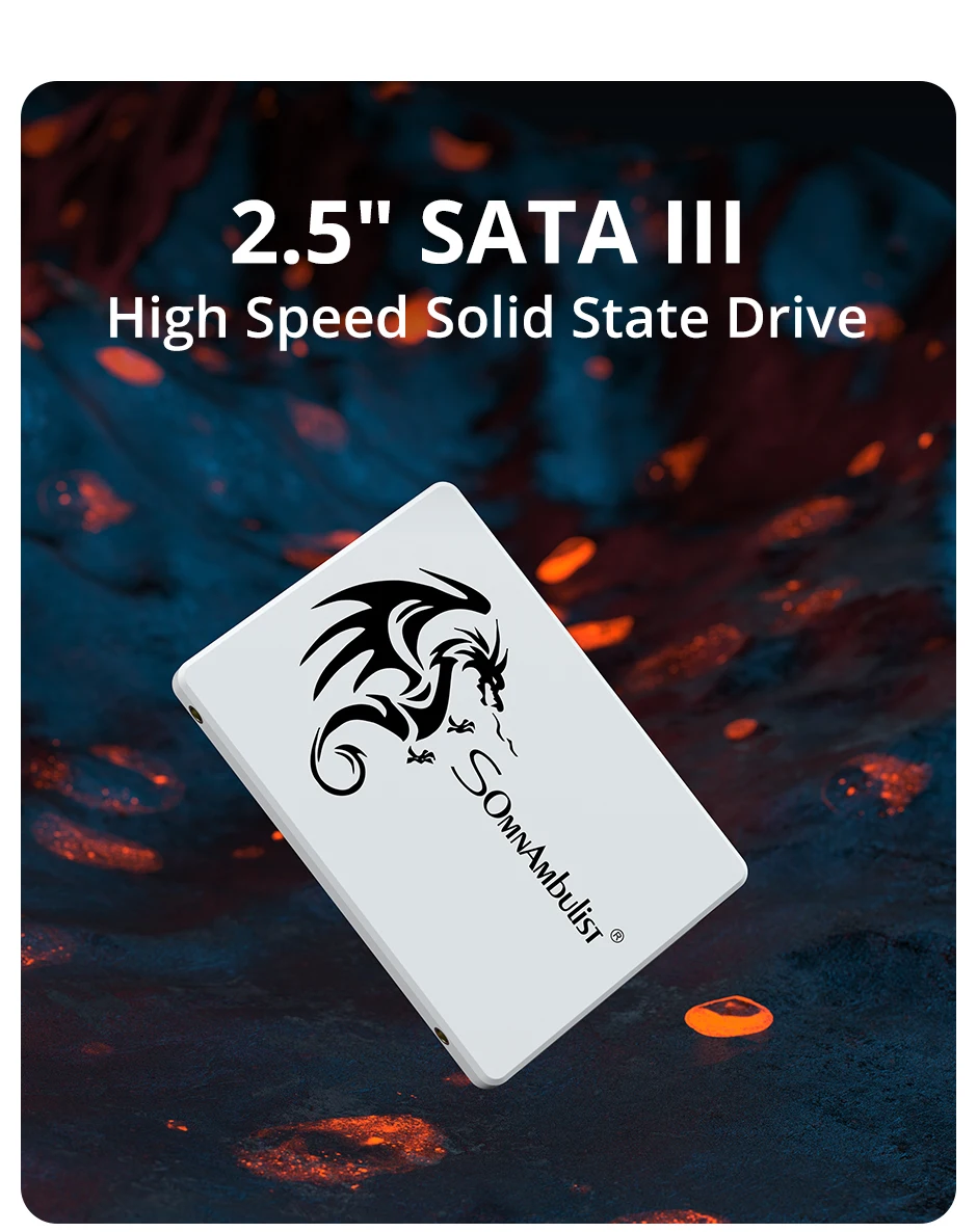 SomnAmbulist SSD 2.5 64GB 128GB 256GB 512GB 1TB for Laptop Desktop Solid State Drive Sata3 120GB 240GB 480GB 960GB 2T