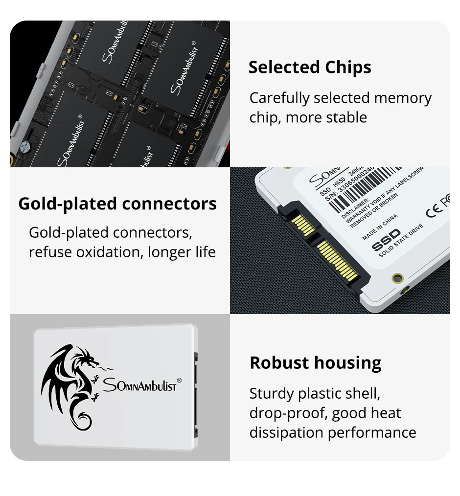 SomnAmbulist SSD 2.5 64GB 128GB 256GB 512GB 1TB for Laptop Desktop Solid State Drive Sata3 120GB 240GB 480GB 960GB 2T
