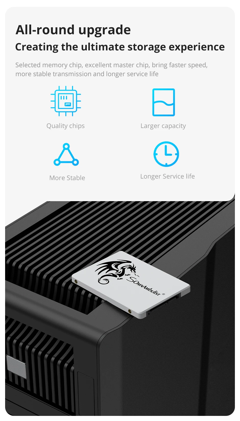 SomnAmbulist SSD 2.5 64GB 128GB 256GB 512GB 1TB for Laptop Desktop Solid State Drive Sata3 120GB 240GB 480GB 960GB 2T