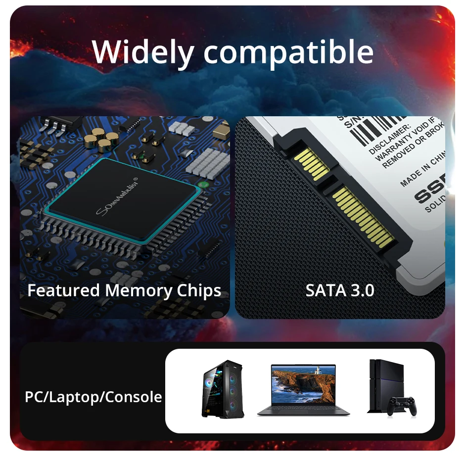 SomnAmbulist SSD 2.5 64GB 128GB 256GB 512GB 1TB for Laptop Desktop Solid State Drive Sata3 120GB 240GB 480GB 960GB 2T