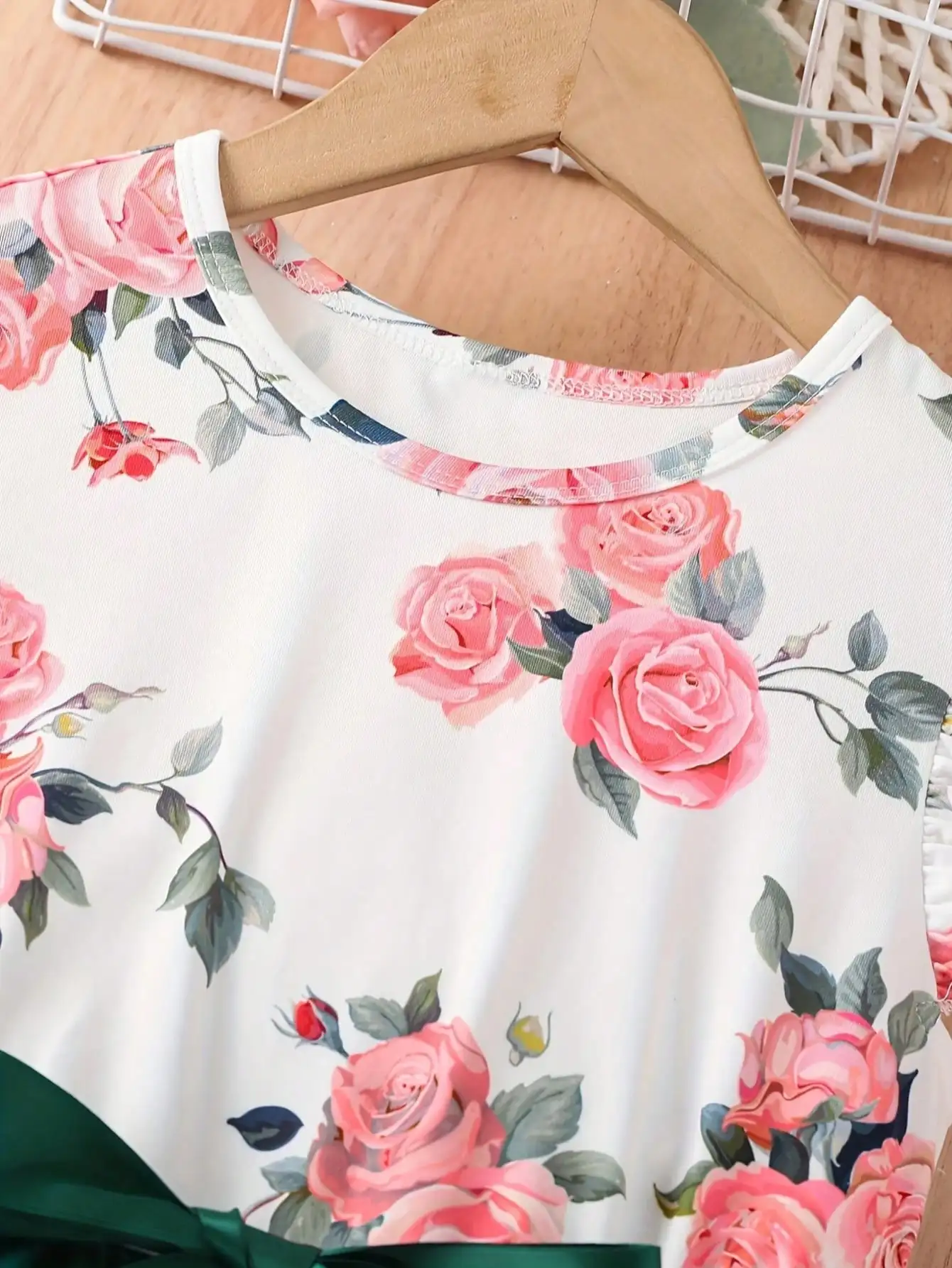 Summer 2026 Children's & Women's Cute Plush Dress with Small Flying Sleeves Round Neck Print Design New Collection