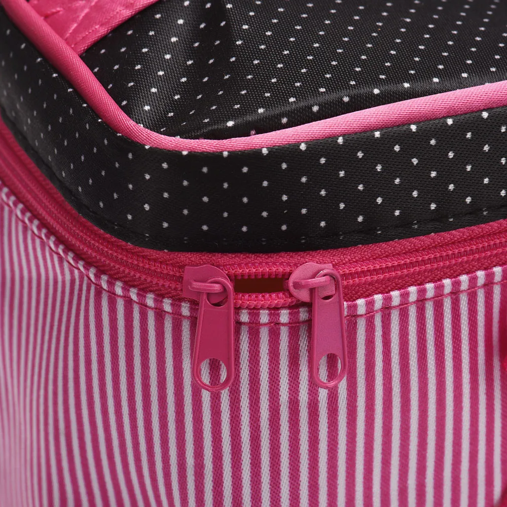 Women Travel Bow Stripe Make Up Bags Girl Cosmetic Bag Makeup Beauty Bra Wash Organizer Toiletry Pouch Storage Kit Bath Case