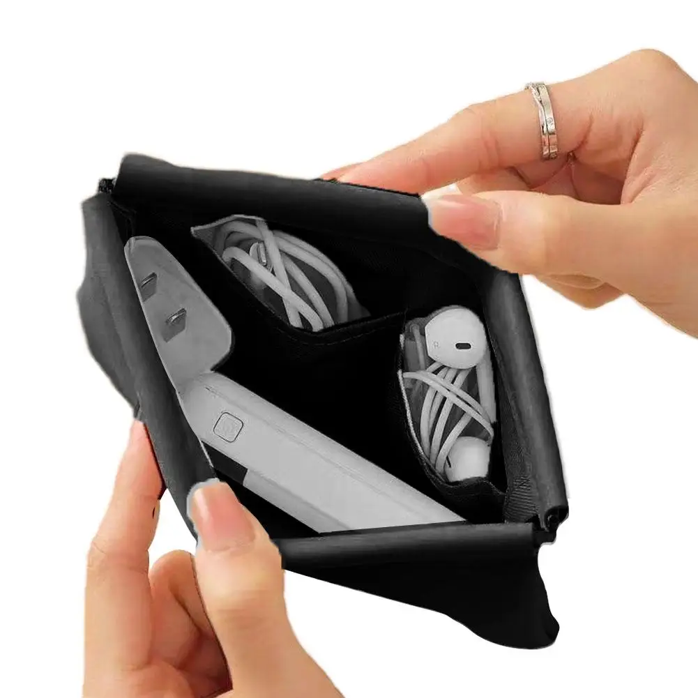 Waterproof Foldable Cosmetic Case - 11-13cm Multi-Layer Organizer for Lipstick & Makeup, Portable for Travel (White/Black/Purple