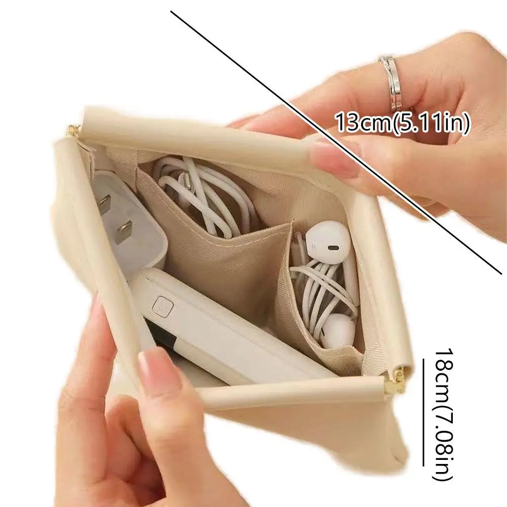 Waterproof Foldable Cosmetic Case - 11-13cm Multi-Layer Organizer for Lipstick & Makeup, Portable for Travel (White/Black/Purple
