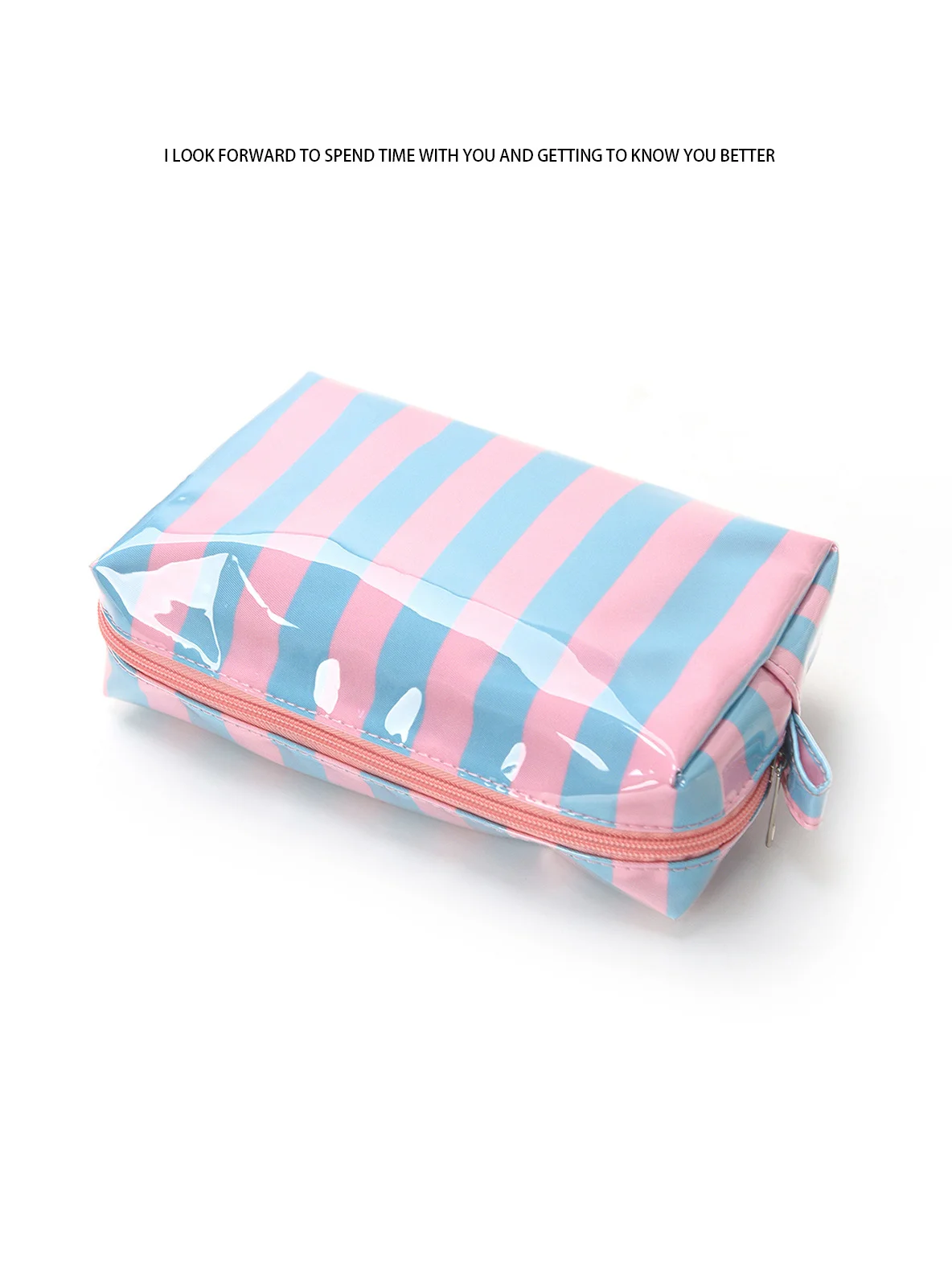 Large-capacity color-blocked makeup bag, striped storage bag, high-appearance travel portable cosmetic storage bag
