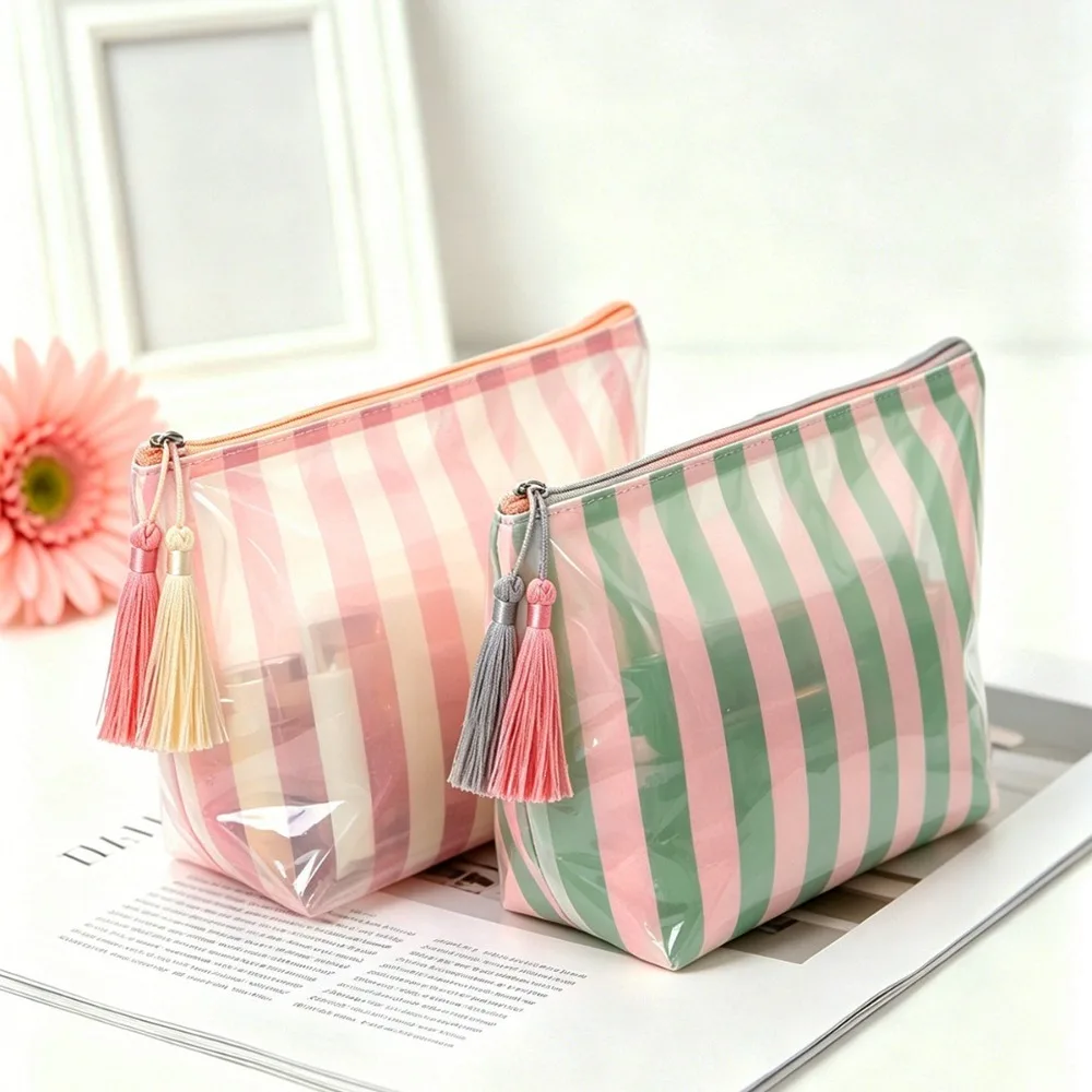 Glossy Striped Cosmetic Organizer Large Capacity Cosmetic Wash Storage Bags Portable Travel Toiletry Pouch Outdoor Travel Bags Glossy Striped Cosmetic Organizer Large Capacity Cosmetic Wash Storage Bags Portable Travel Toiletry Pouch Outdoor Travel Bags