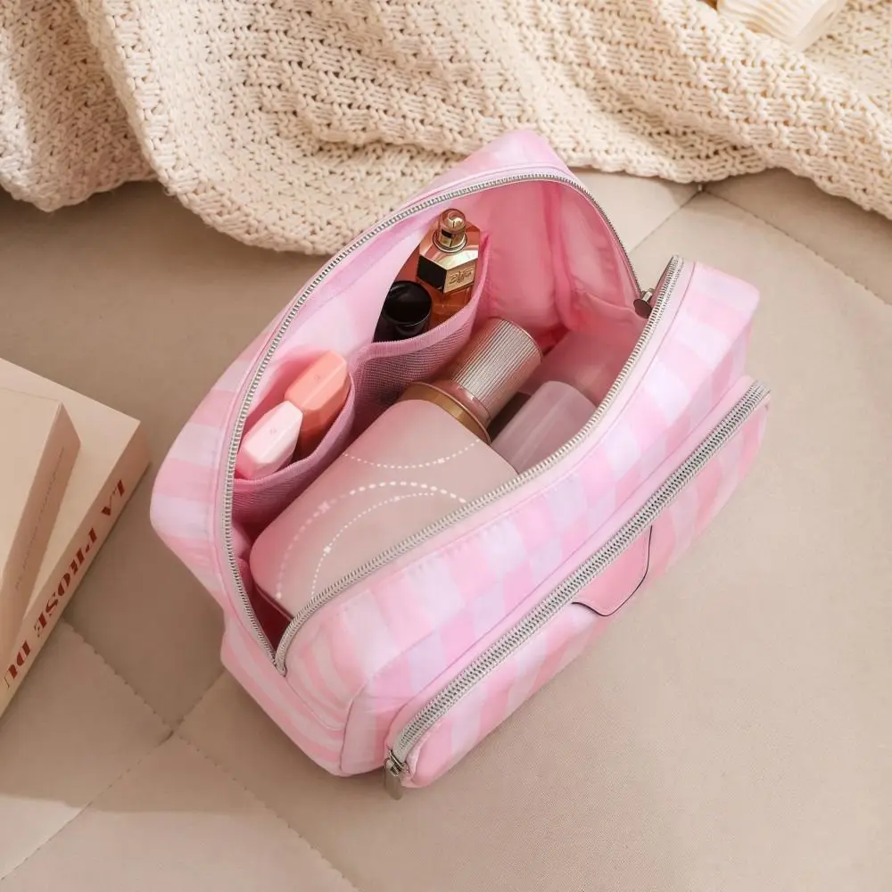 Large Capacity Handheld Makeup Bag Portable Oxford Cloth Cosmetic Storage Bag Minimalist Style Travel Design Wash Bags