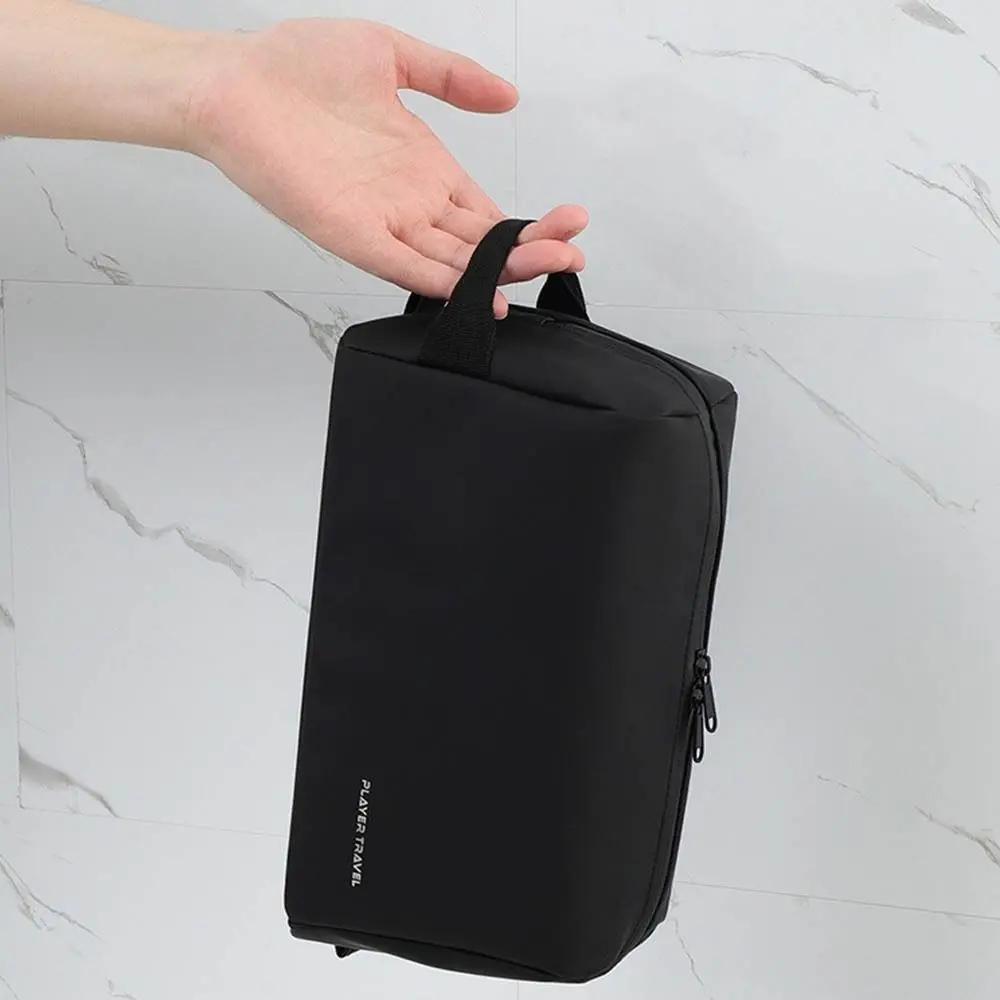 Waterproof Man Cosmetic Bag Handheld Lightweight PU Toiletry Bag Dry and Wet Separation Large Capacity Makeup Bag Women Men