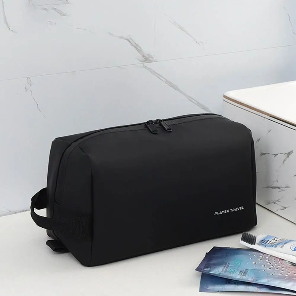 Waterproof Man Cosmetic Bag Handheld Lightweight PU Toiletry Bag Dry and Wet Separation Large Capacity Makeup Bag Women Men