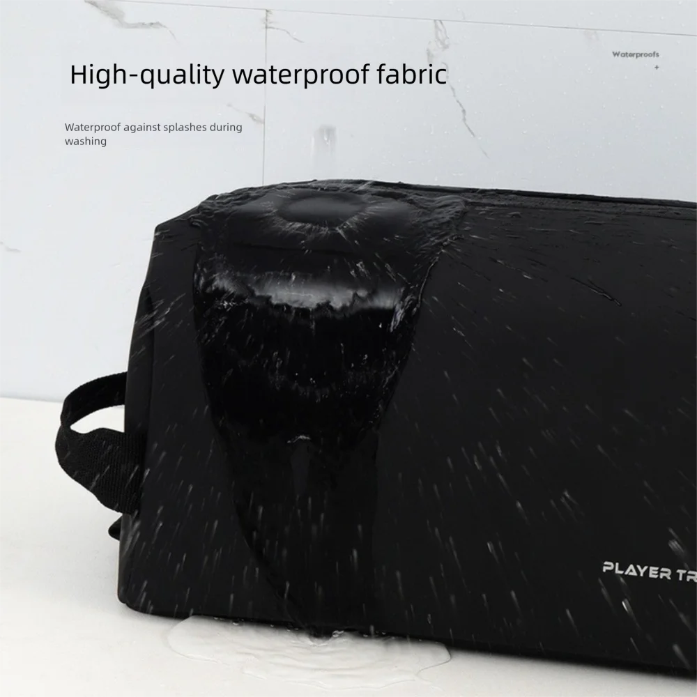 Waterproof Man Cosmetic Bag Handheld Lightweight PU Toiletry Bag Dry and Wet Separation Large Capacity Makeup Bag Women Men