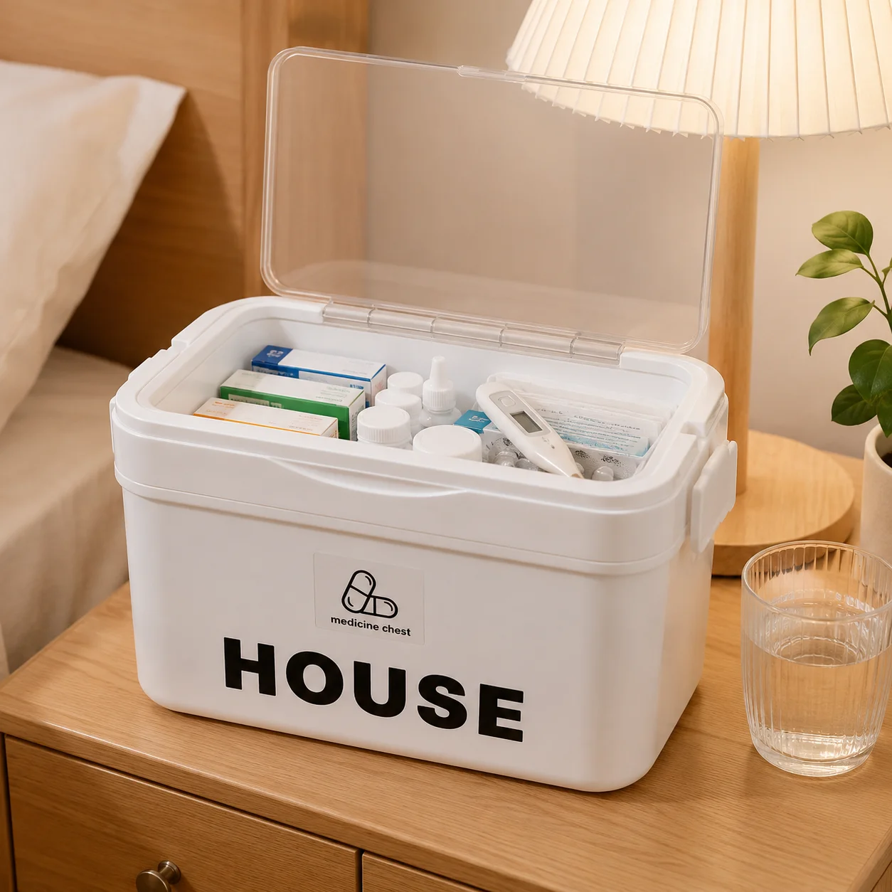 YX Large-Capacity Multi-Tier Stackable Storage Box Practical Portable Home First Aid Emergency Kit with Transparent Lid and Handles Organizer for Pills Crafts Hair Accessories Cosmetics Small Items Kitchen Bathroom Office Dorm Travel