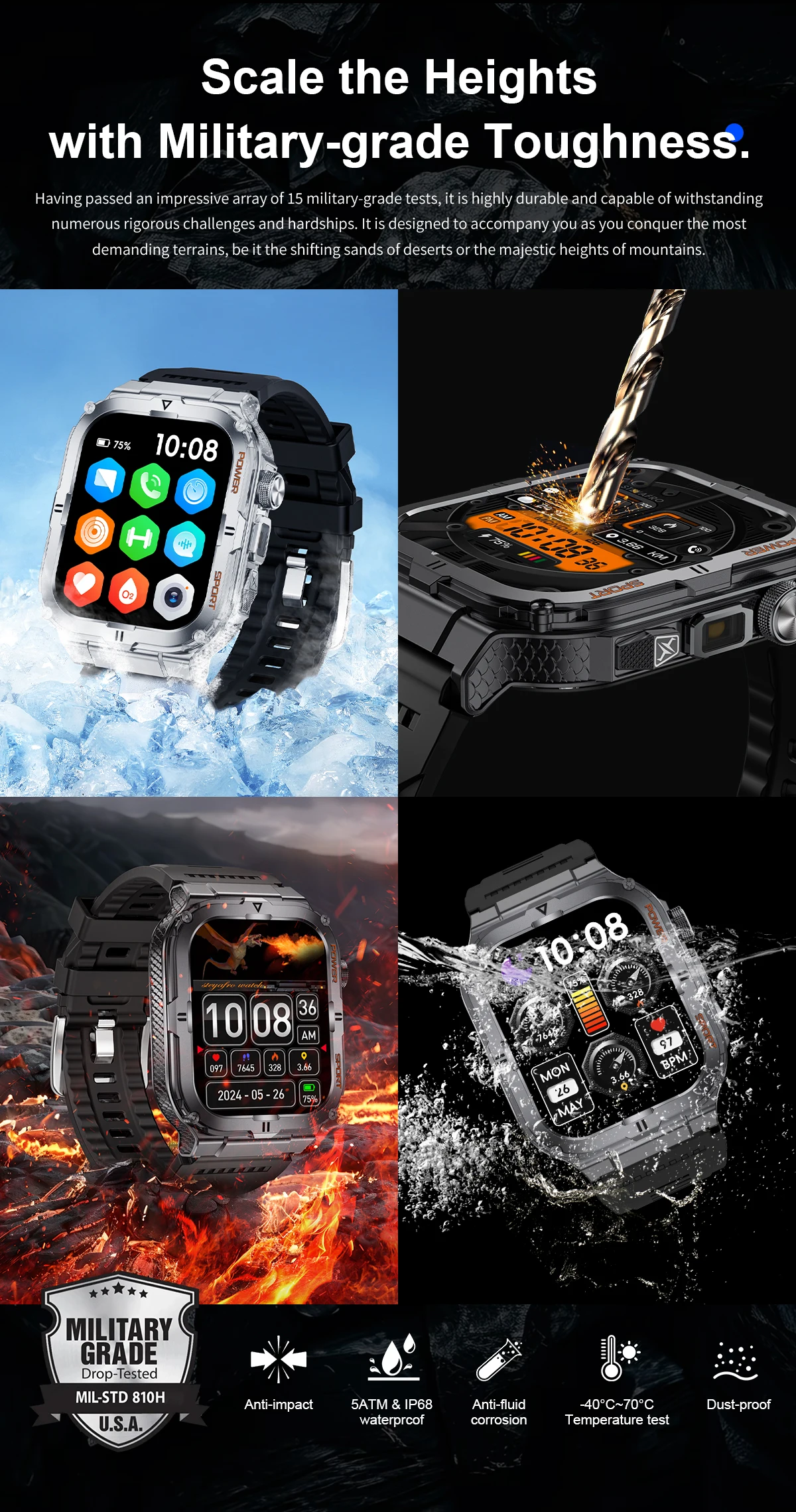 2026 New Men's Outdoor Fitness Smart Watch with Flashlight Multi-Functional Reminder 3D Dynamic Dial Sports Trajectory Tracker 2026 New Men's Outdoor Fitness Smart Watch with Flashlight Multi-Functional Reminder 3D Dynamic Dial Sports Trajectory Tracker