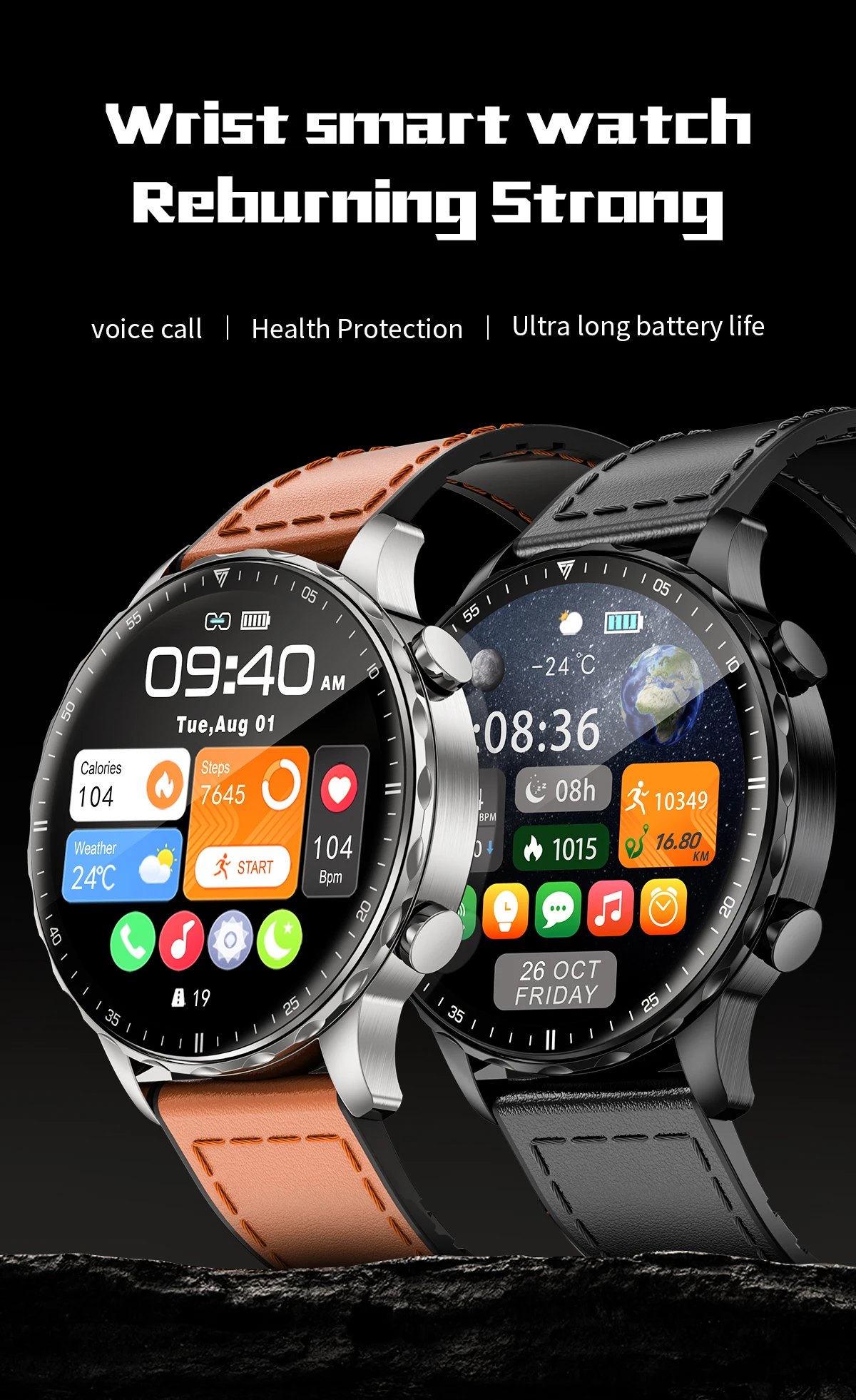 LIGE 2026 New Outdoor Sports Smart Watch Men 1.85“ HD Screen Heart Rate Bluetooth Call IP68 Waterproof Business Smartwatch Men