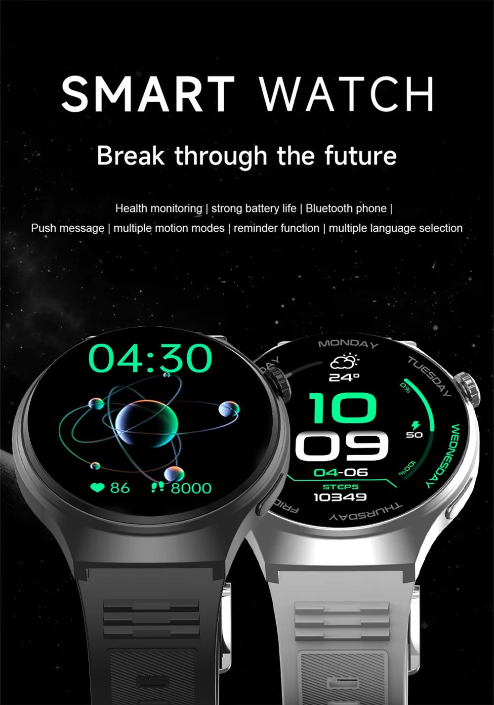 2026 Smart Watch For Men 100+Sport Modes HD Touch Screen Photos Control DIY Dial Smartwatch 5ATM Waterproof For ios android HT30